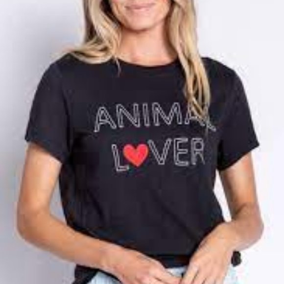 PJ Salvage Tops - NWT PJ Salvage Black "Animal Lover" Short Sleeve T-Shirt Top Size Medium